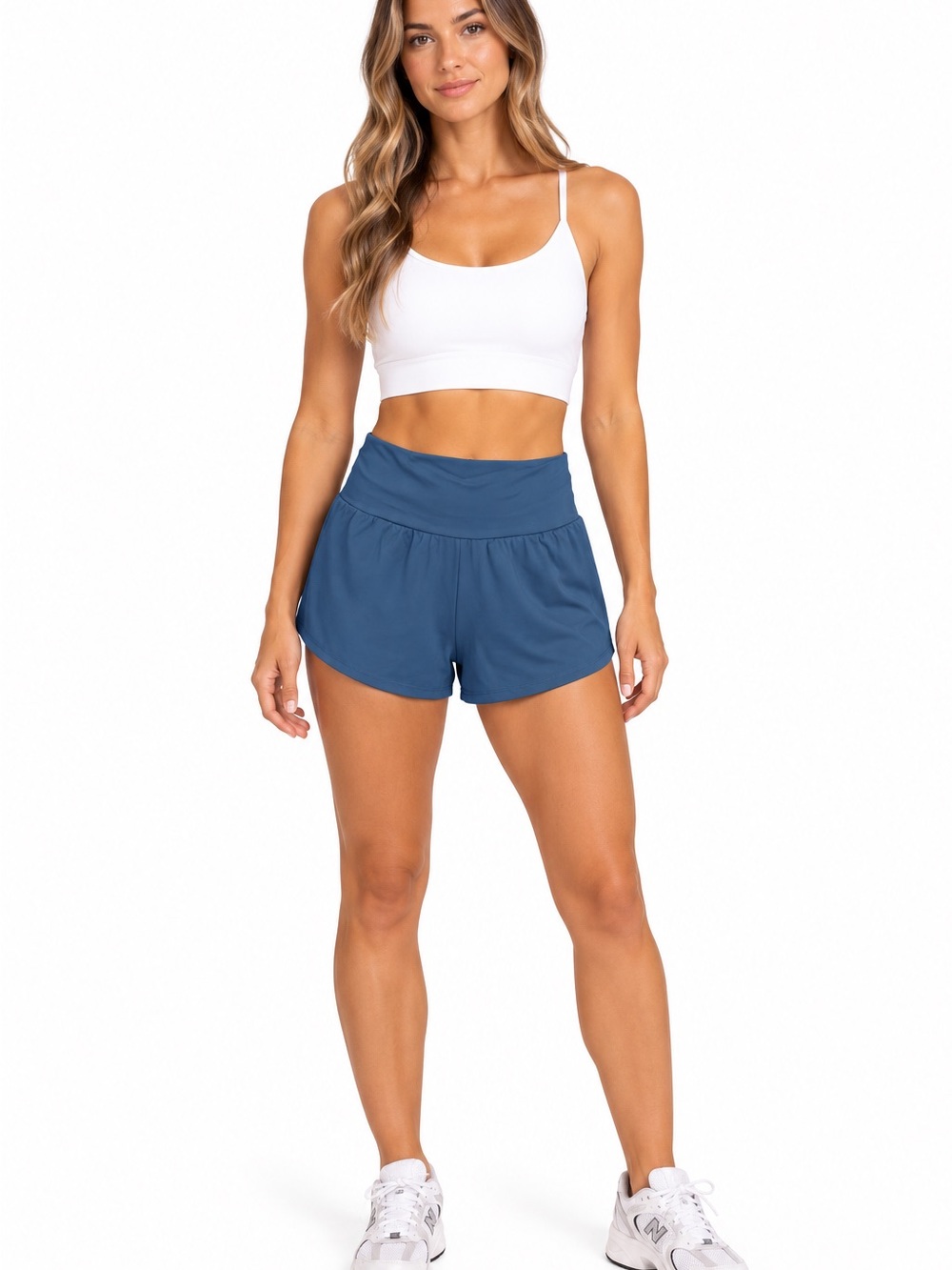 Women's High-Waist Athletic Shorts - Blue